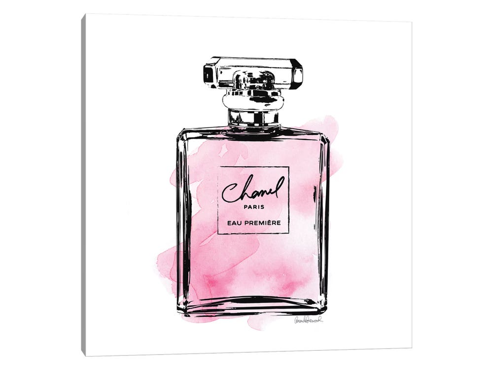 Chanel Perfume Bottle Canvas Art Print  Pink Roses Fashion Wall Art –  TemproDesign