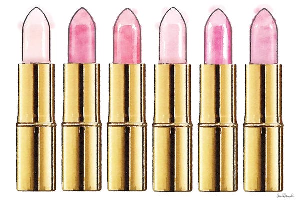 Amanda Greenwood: Lipstick In Gold And Soft Pinks by Amanda Greenwood