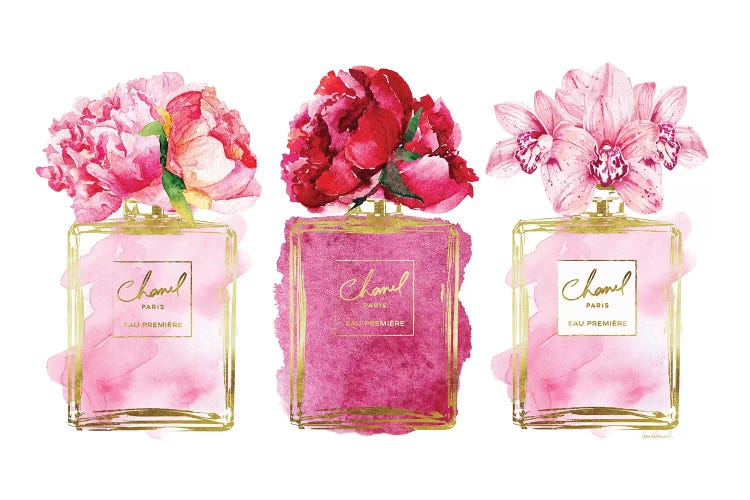 Perfume Trio In Gold And Pink