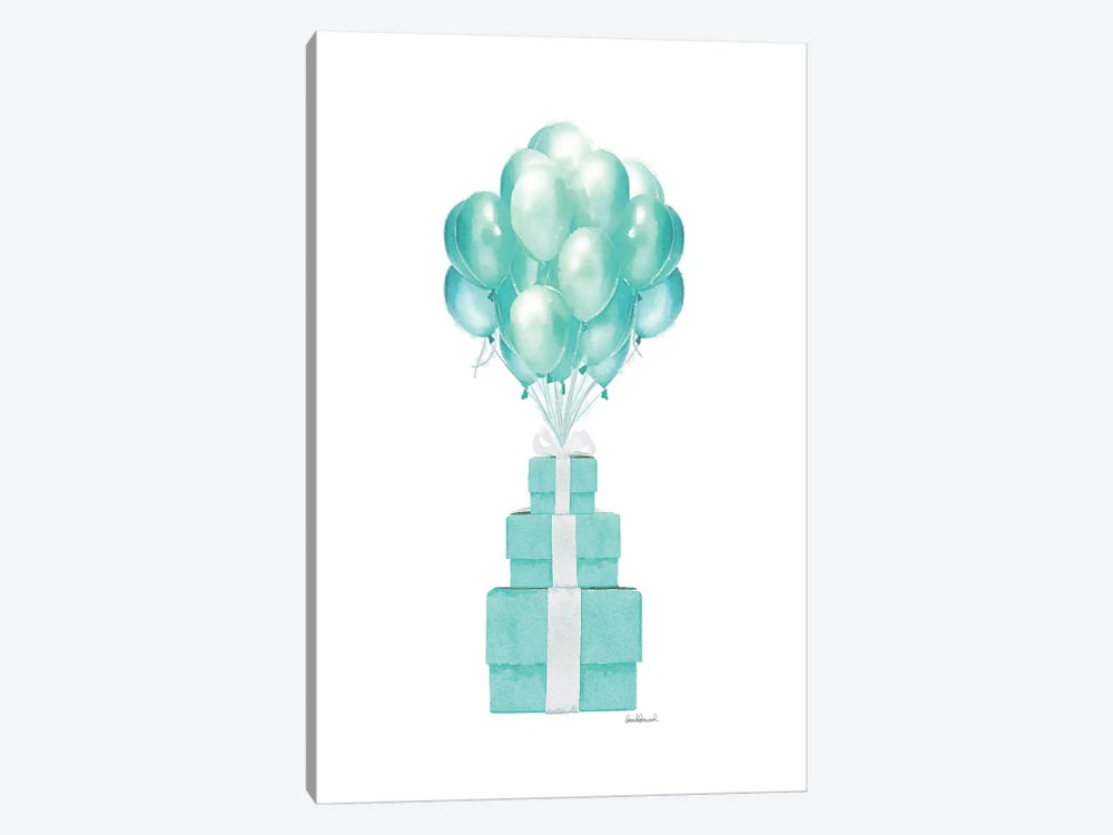 Balloons And Gift Boxes, Teal by Amanda Greenwood 1-piece Canvas Wall Art