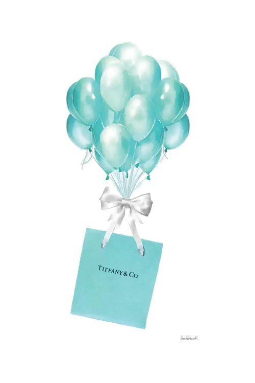Balloons And Gift Bags, Teal by Amanda Greenwood wall art