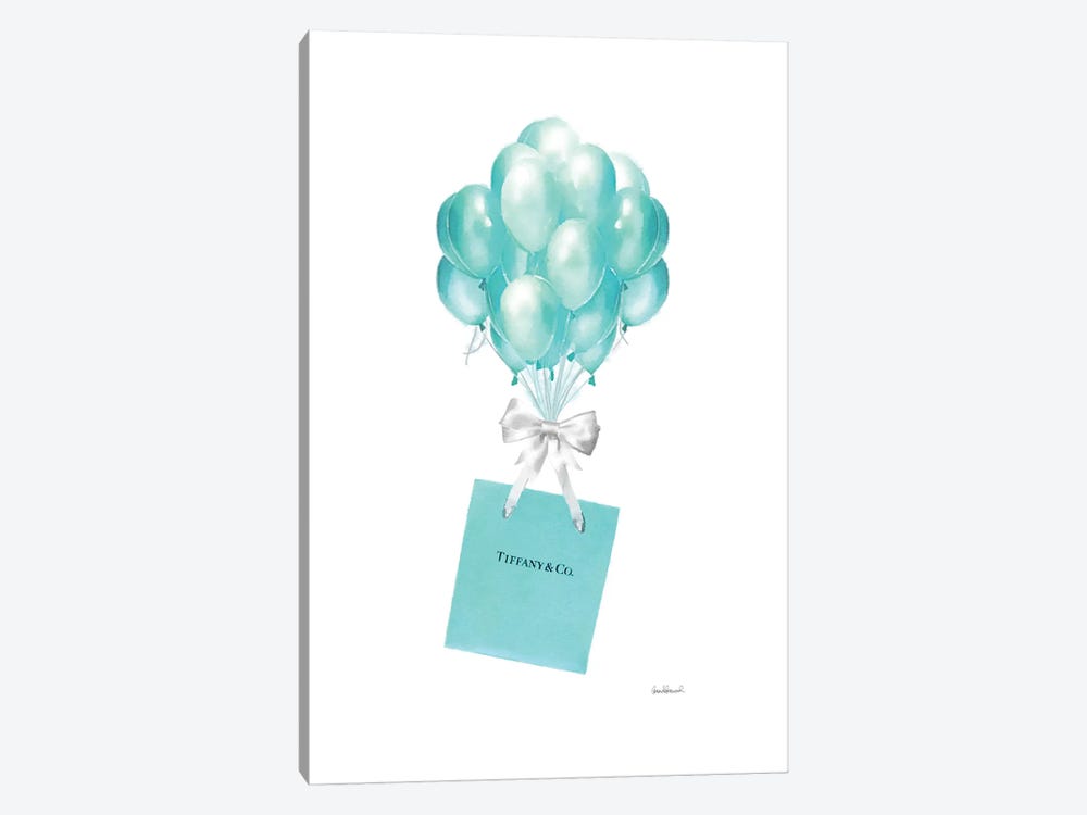 Balloons And Gift Bags, Teal by Amanda Greenwood 1-piece Canvas Print