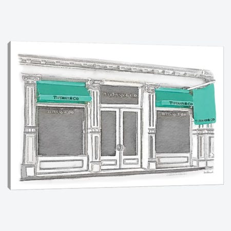 Shop Front, Teal Canvas Print #GRE421} by Amanda Greenwood Canvas Print