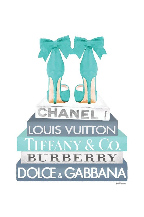 Blue And Teal Fashion Books With Bow Shoes