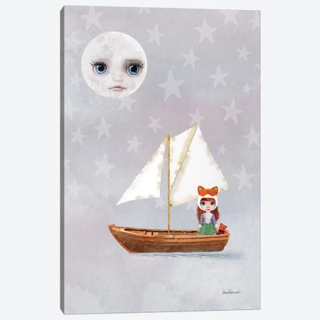 Miss Linda Fox Sailing A Boat Canvas Print #GRE45} by Amanda Greenwood Art Print