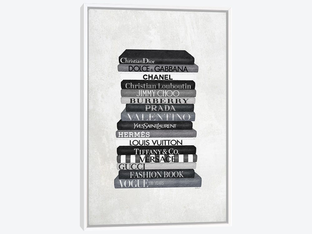 iCanvas Black, White & Teal Book Stack Art by Amanda Greenwood Canvas Art Wall Decor ( Fashion > Fashion Brands > Tiffany & Co. art) - 18x12 in