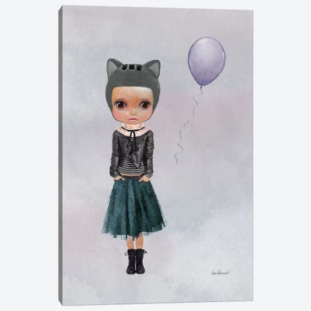 Miss Lola Cat With A Balloon Canvas Print #GRE46} by Amanda Greenwood Art Print