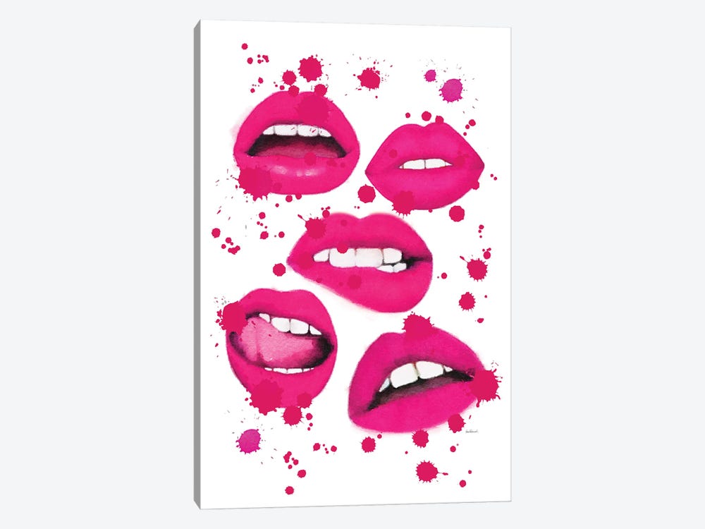 Multiple Lips Pink by Amanda Greenwood 1-piece Canvas Art Print