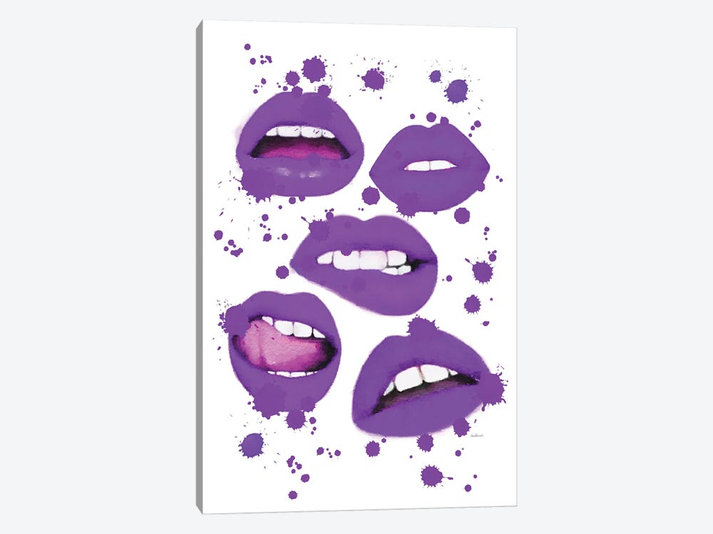 Multiple Lips Purple by Amanda Greenwood 1-piece Canvas Art Print