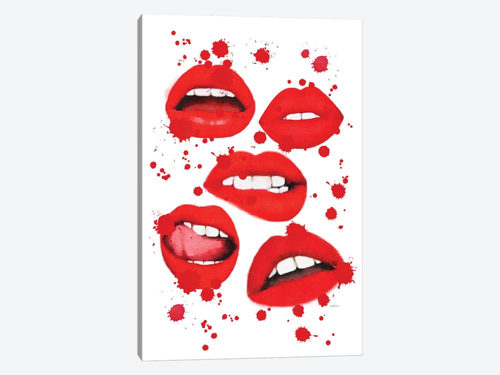 Multiple Lips Red by Amanda Greenwood 1-piece Canvas Art