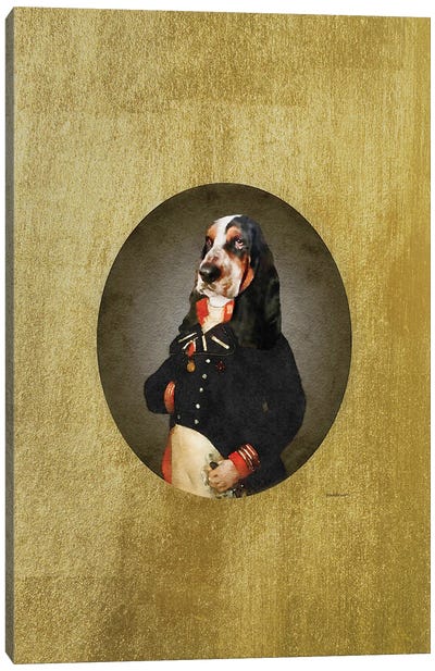 Nelson Portrait Basset Hound Canvas Art Print - Basset Hound Art