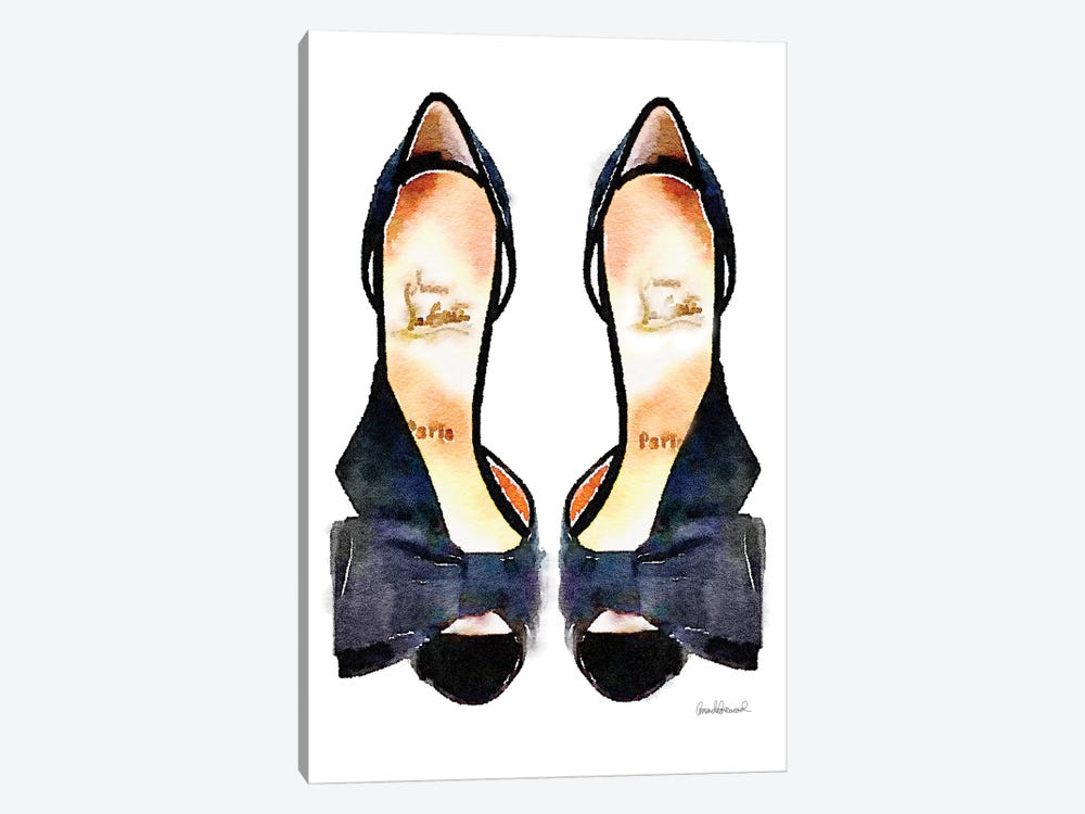 Black Bowed Shoes by Amanda Greenwood 1-piece Canvas Artwork