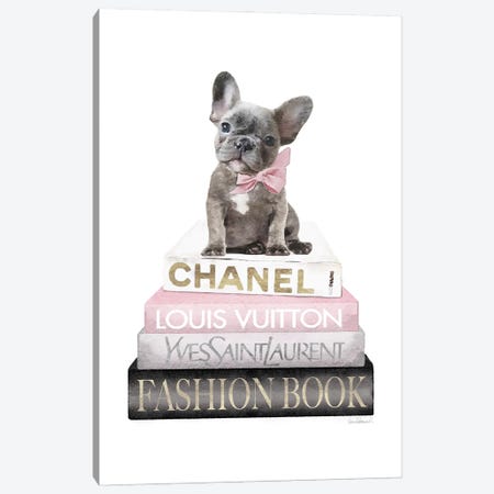 New Books Grey Blush With Grey Frenchie Side Bow Canvas Print #GRE504} by Amanda Greenwood Canvas Print