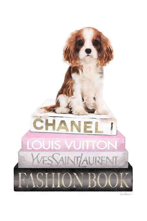 New Books Grey Blush With King Charles Puppy by Amanda Greenwood wall art