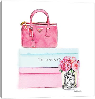 Pink Bag On Shoes Box Canvas Art Print - Tiffany & Co. Art