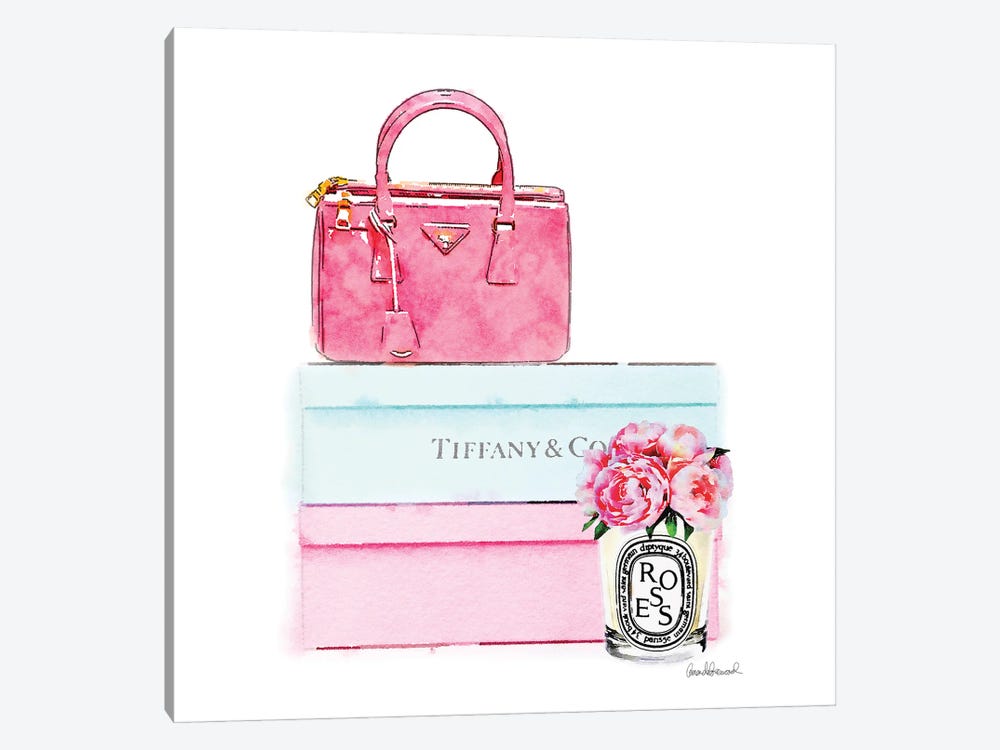 Pink Bag On Shoes Box by Amanda Greenwood 1-piece Canvas Print