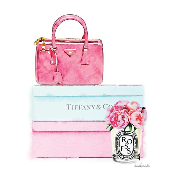 Amanda Greenwood: Pink Bag On Shoes Box by Amanda Greenwood
