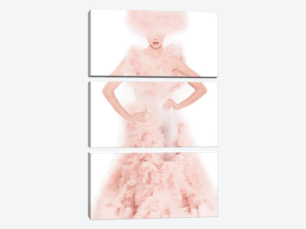 Pink Ball Gown by Amanda Greenwood 3-piece Canvas Artwork