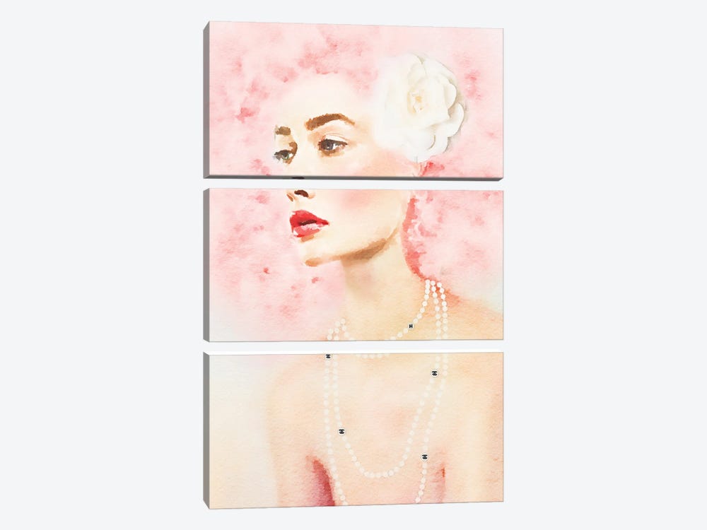 Pink Beauty by Amanda Greenwood 3-piece Canvas Art Print