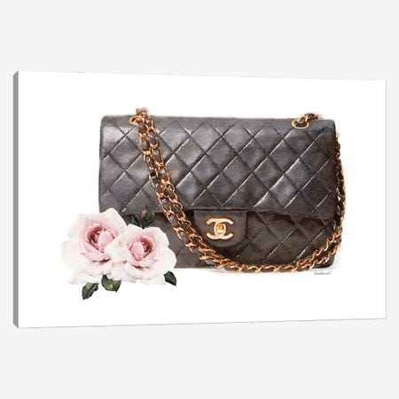 Quilted Bag With Roses Canvas Print #GRE517} by Amanda Greenwood Canvas Art