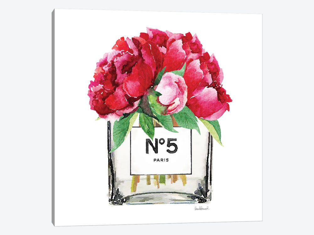 No. 5 Vase With Deep Pink Peonies by Amanda Greenwood 1-piece Canvas Print