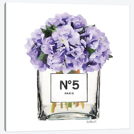 No. 5 Vase With Purple Hydrangeas Canvas Print #GRE53} by Amanda Greenwood Canvas Art Print