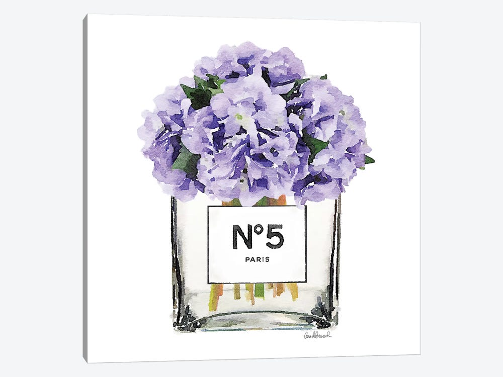 No. 5 Vase With Purple Hydrangeas by Amanda Greenwood 1-piece Art Print