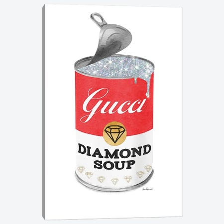 Diamond Soup In Red Open Lid Canvas Print #GRE554} by Amanda Greenwood Canvas Artwork