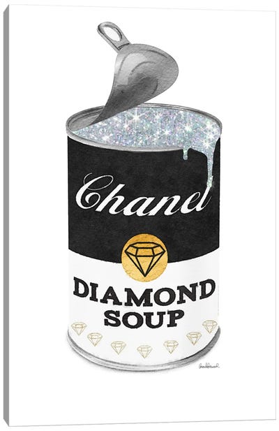 Diamond Soup In Black Open Lid Canvas Art Print - Pop Art for Kitchen