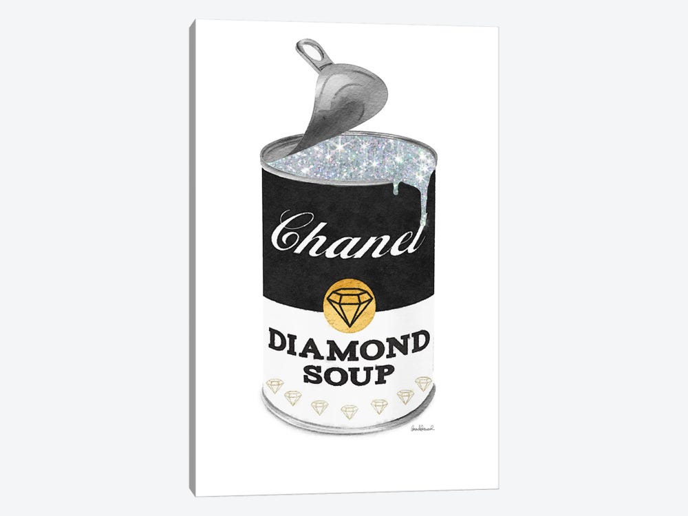Diamond Soup In Black Open Lid by Amanda Greenwood 1-piece Canvas Wall Art