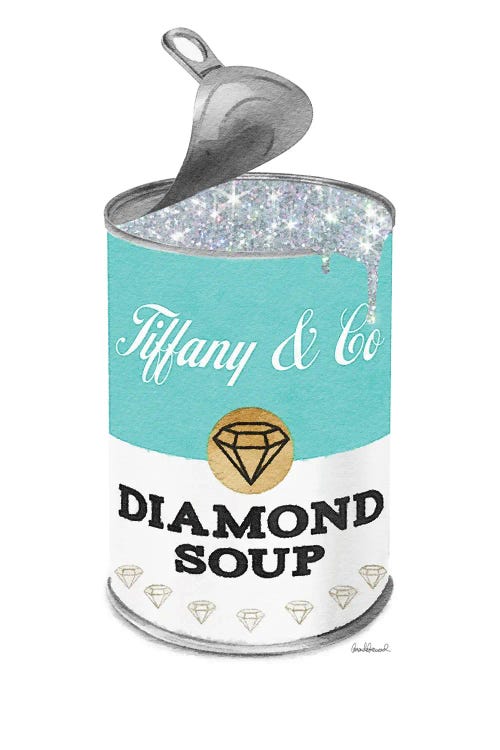 Diamond Soup In Teal Open Lid