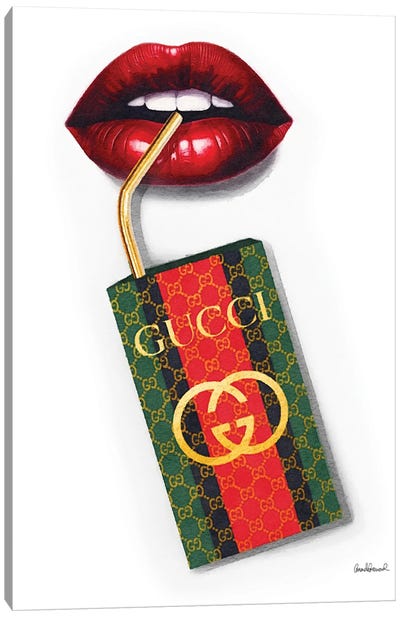Juice Box In Green And Red Canvas Art Print - Gucci Art