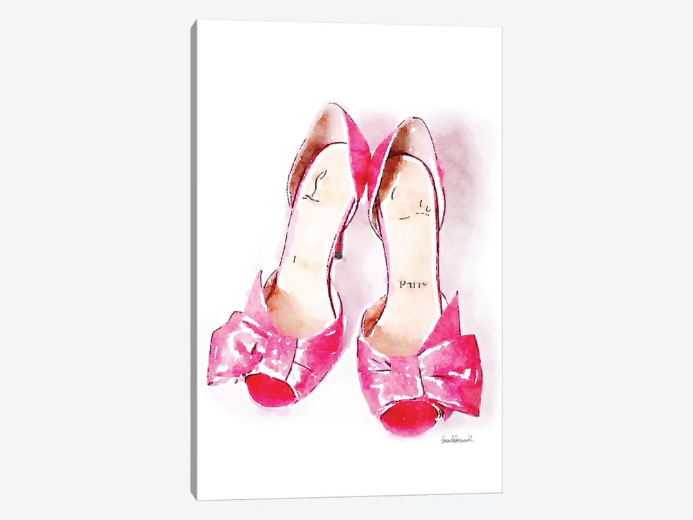 Pink Bowed Shoes by Amanda Greenwood 1-piece Canvas Art Print