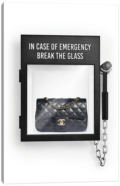In Case Of Emergency, With Clutch Bag Canvas Art Print - Amanda Greenwood