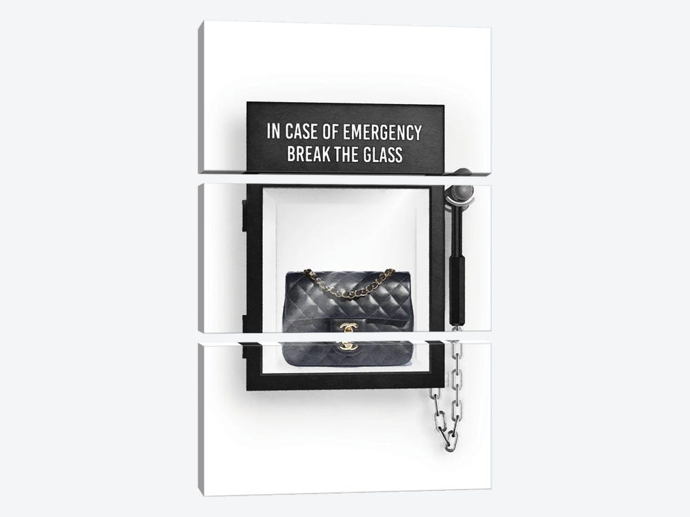 In Case Of Emergency, With Clutch Bag by Amanda Greenwood 3-piece Canvas Wall Art