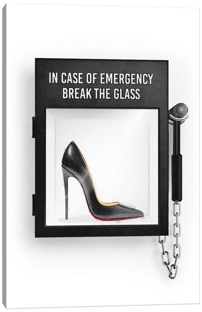 In Case Of Emergency, With Heels Canvas Art Print - High Heel Art
