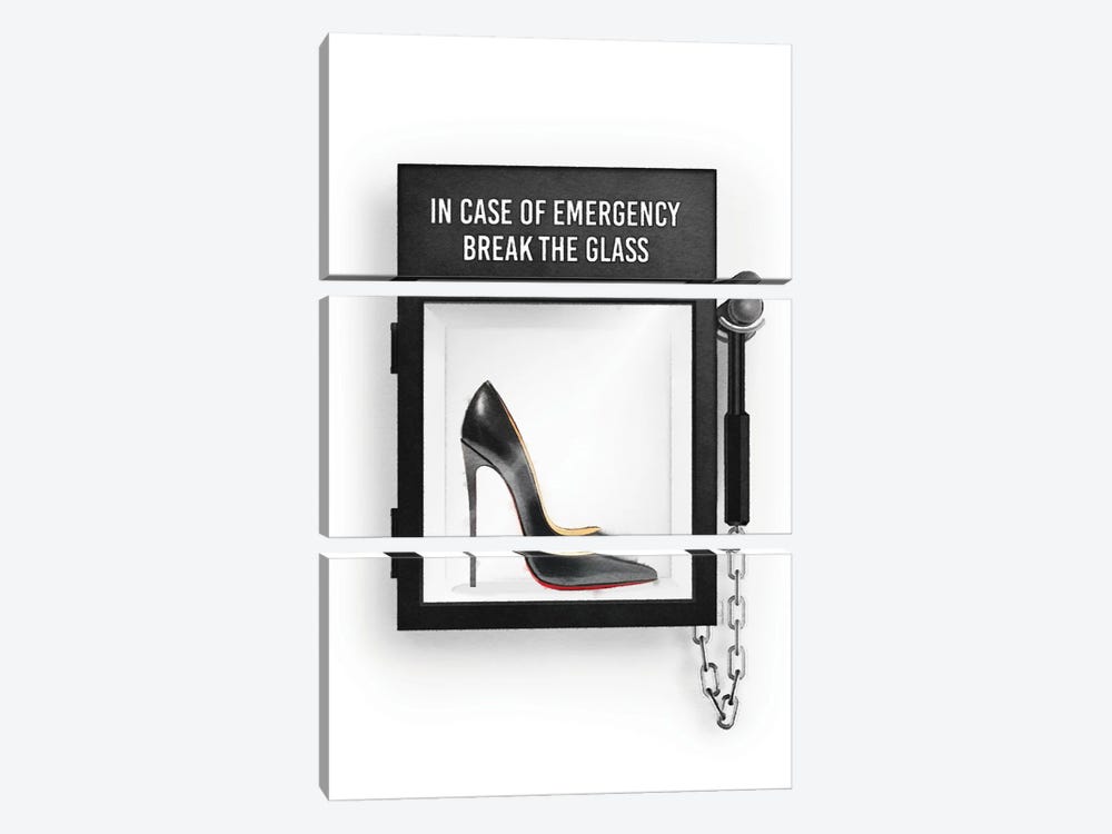 In Case Of Emergency, With Heels by Amanda Greenwood 3-piece Canvas Art Print