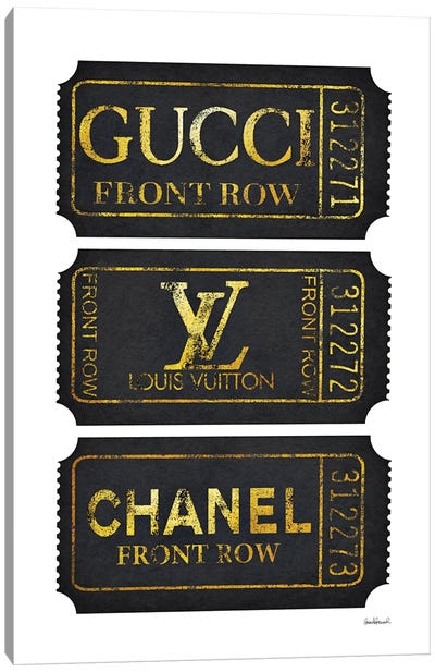 Front Row In Gold And Black Canvas Art Print - Gucci Art