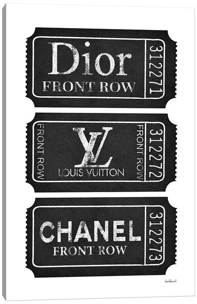 Front Row In Black And Silver Canvas Art Print - Louis Vuitton Art