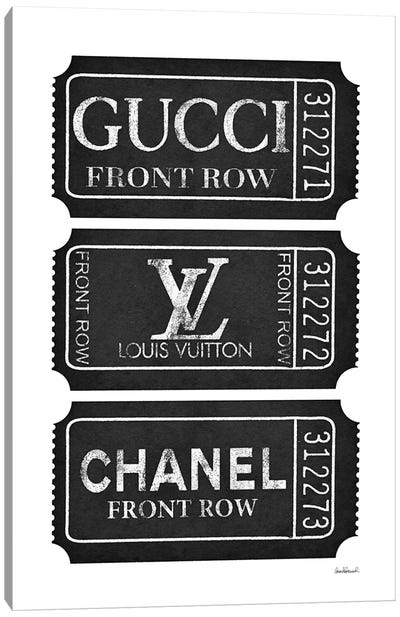 Front Row In Silver And Black Canvas Art Print - Gucci Art