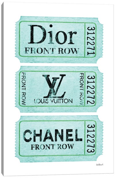 Front Row In Teal Canvas Art Print - Dior Art