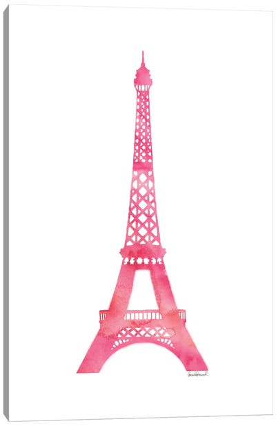 Pink Eiffel Tower Canvas Art Print - Monument Art