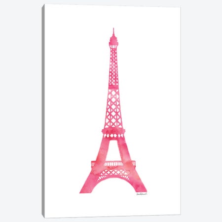 Pink Eiffel Tower Canvas Print #GRE60} by Amanda Greenwood Canvas Art