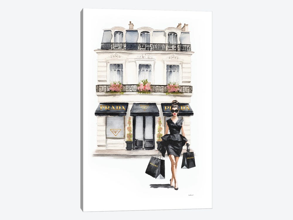 Store Front Shopping In Black by Amanda Greenwood 1-piece Art Print