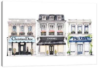 Paris Shop Set Canvas Art Print - Dior Art