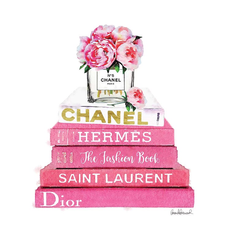 Pink Fashion Books With Pink Peonies