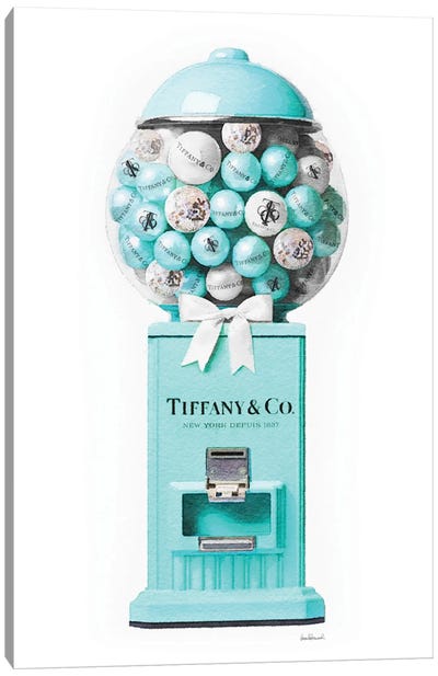 Gum Ball Machine In Teal Canvas Art Print - Tiffany & Co. Art