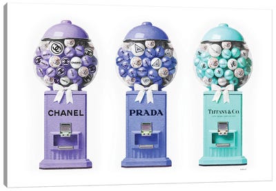 Gum Ball Machine Set In Cool Canvas Art Print - Chanel Art