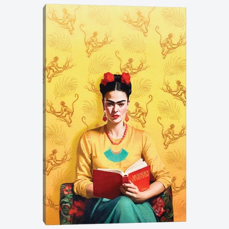 Frida Reading Canvas Print #GRE648} by Amanda Greenwood Canvas Print