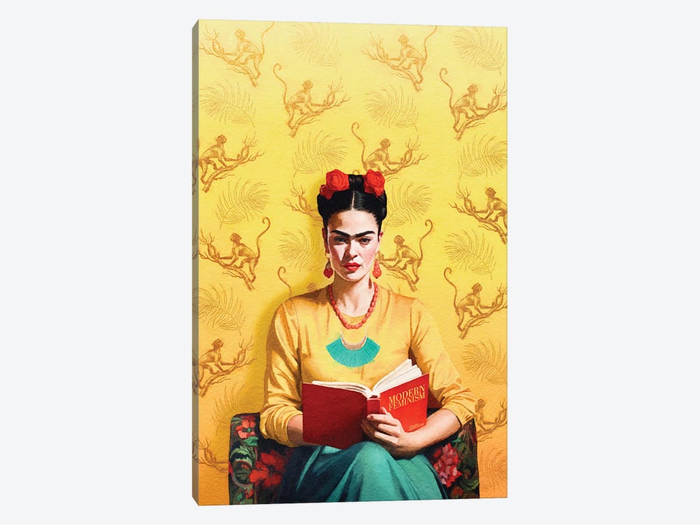 Frida Reading by Amanda Greenwood 1-piece Canvas Print